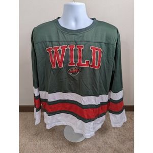 Minnesota Wild Green NHL Jersey Men's Size XL 46/48 Long Sleeve TShirt T3S